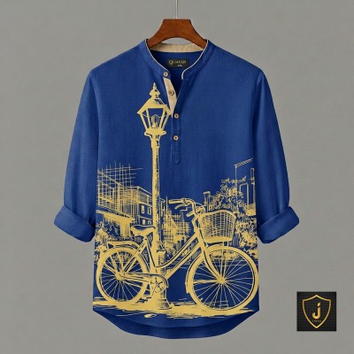 Men's Luxury Full Sleeve 100% Cotton Print Katua