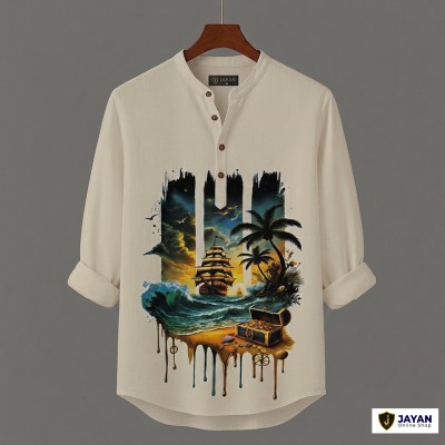 Men's Luxury Full Sleeve 100% Cotton Print Katua