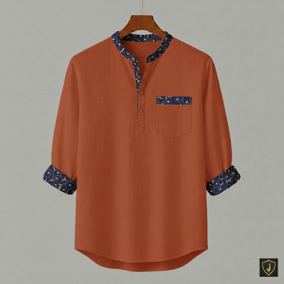 Men's Luxury Full Sleeve 100% Cotton Print Katua