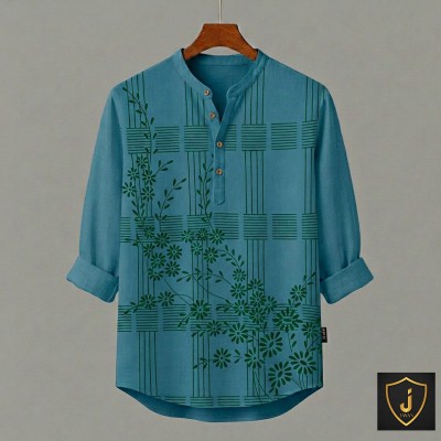 Men's Luxury Full Sleeve 100% Cotton Print Katua
