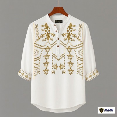 Men's Luxury Full Sleeve 100% Cotton Print Katua