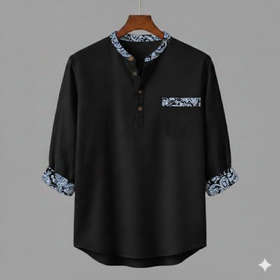 Men's Luxury Full Sleeve 100% Cotton Print Katua
