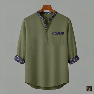 Men's Luxury Full Sleeve 100% Cotton Print Katua