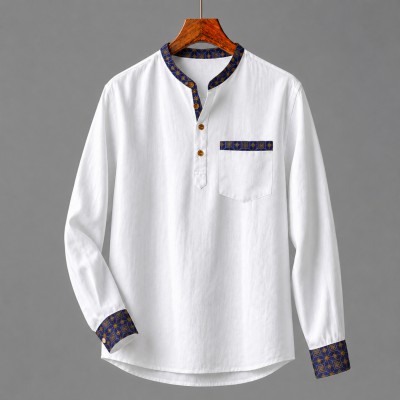 Men's Luxury Full Sleeve 100% Cotton Print Katua