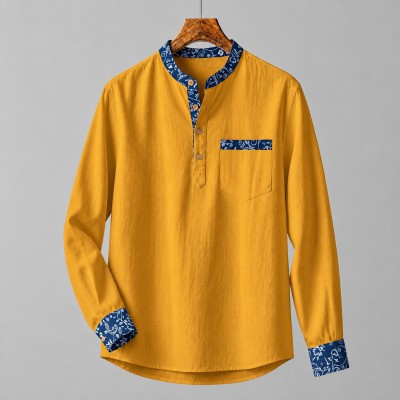 Men's Luxury Full Sleeve 100% Cotton Print Katua