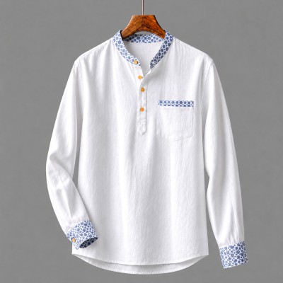 Men's Luxury Full Sleeve 100% Cotton Print Katua