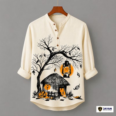 Men's Luxury Full Sleeve 100% Cotton Print Katua