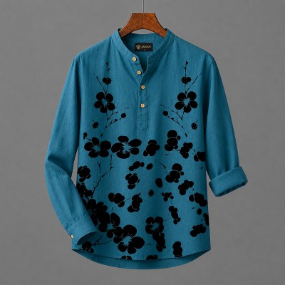 Men's Luxury Full Sleeve 100% Cotton Print Katua