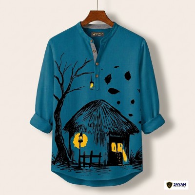 Men's Luxury Full Sleeve 100% Cotton Print Katua