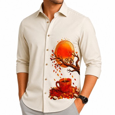 Men's Premium 100% Cotton Full Sleeve Print Shirt