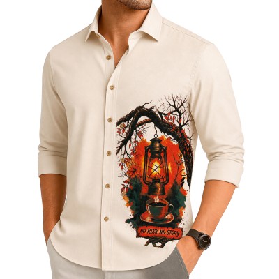 Men's Premium 100% Cotton Full Sleeve Print Shirt