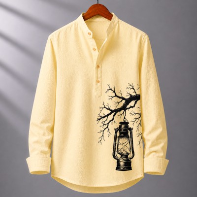 Men's Luxury Full Sleeve 100% Cotton Print Katua