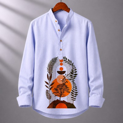Men's Luxury Full Sleeve 100% Cotton Print Katua