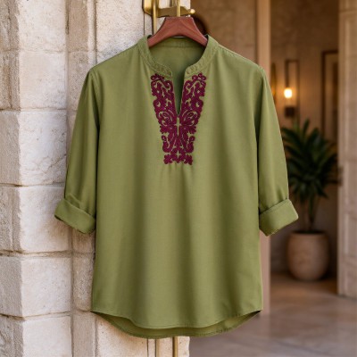 Luxury Full Sleeve 100% viscose Cotton Embroidery Katua
