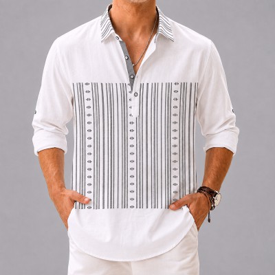 Men's Luxury Full Sleeve 100% Cotton Print Katua