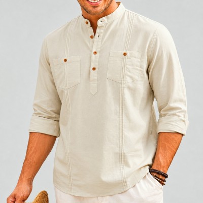 Men's Luxury Full Sleeve 100% Cotton Print Katua