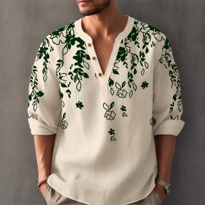 Men's Luxury Full Sleeve 100% Cotton Print Katua