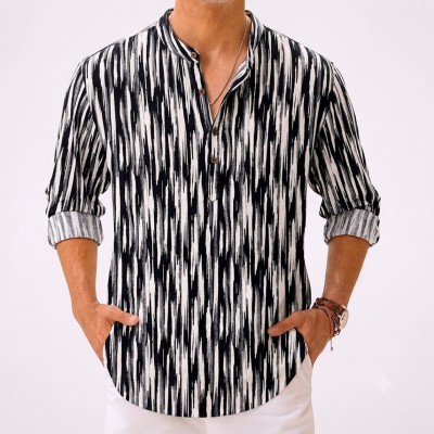 Men's Luxury Full Sleeve 100% Cotton Print Katua