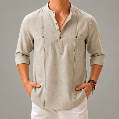 Men's Luxury Full Sleeve 100% Cotton Print Katua