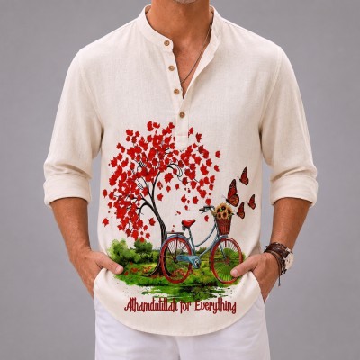 Men's Luxury Full Sleeve 100% Cotton Print Katua