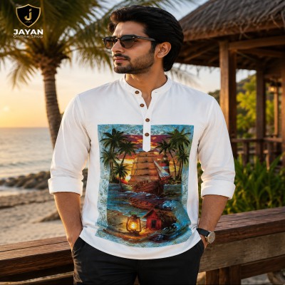 Men's Luxury Full Sleeve 100% Cotton Print Katua