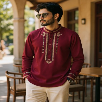 Luxury Full Sleeve 100% viscose Cotton Embroidery Katua