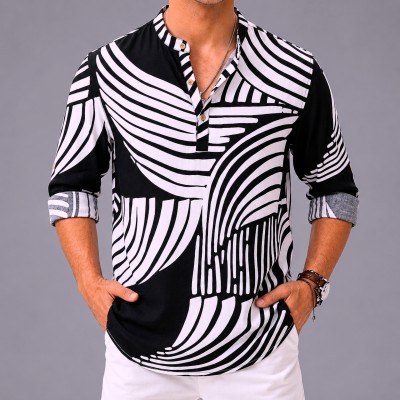 Men's Luxury Full Sleeve 100% Cotton Print Katua