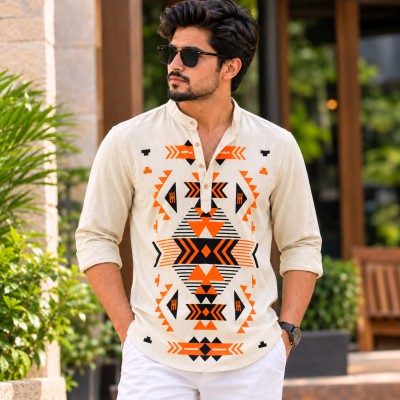 Men's Luxury Full Sleeve 100% Cotton Print Katua