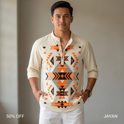 Men's Luxury Full Sleeve 100% Cotton Print Katua