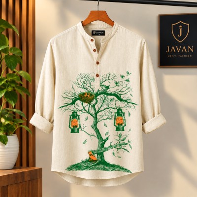 Men's Luxury Full Sleeve 100% Cotton Print Katua